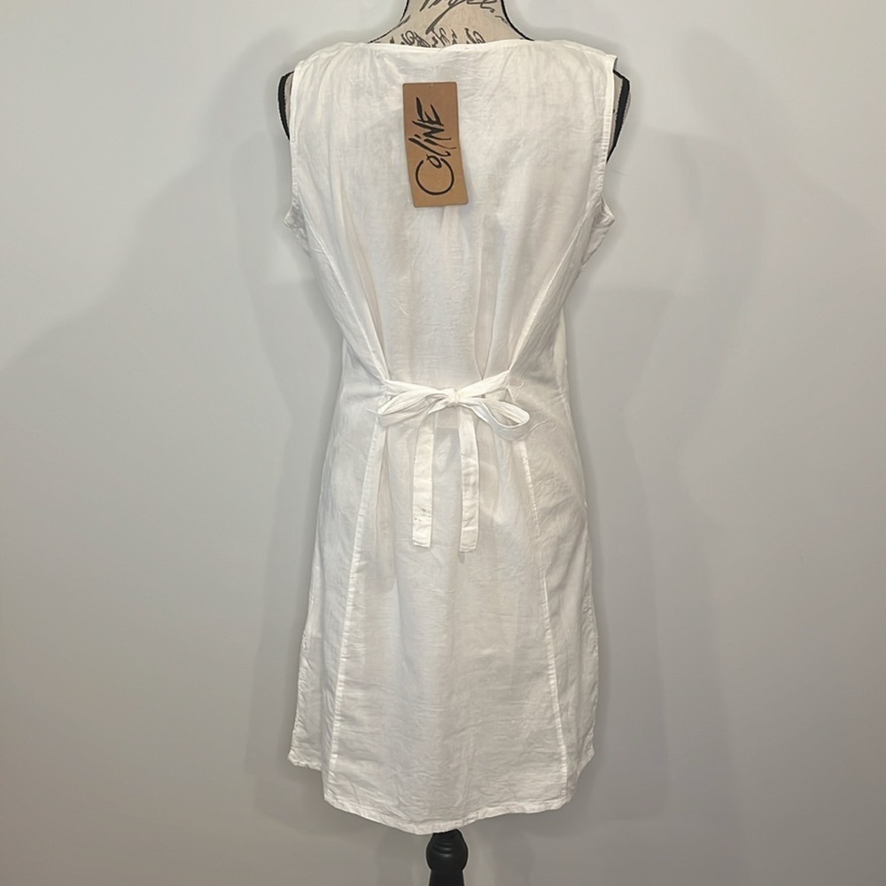 NWT Coline white cotton eyelet dress with attached waist tie M - Picture 2 of 8
